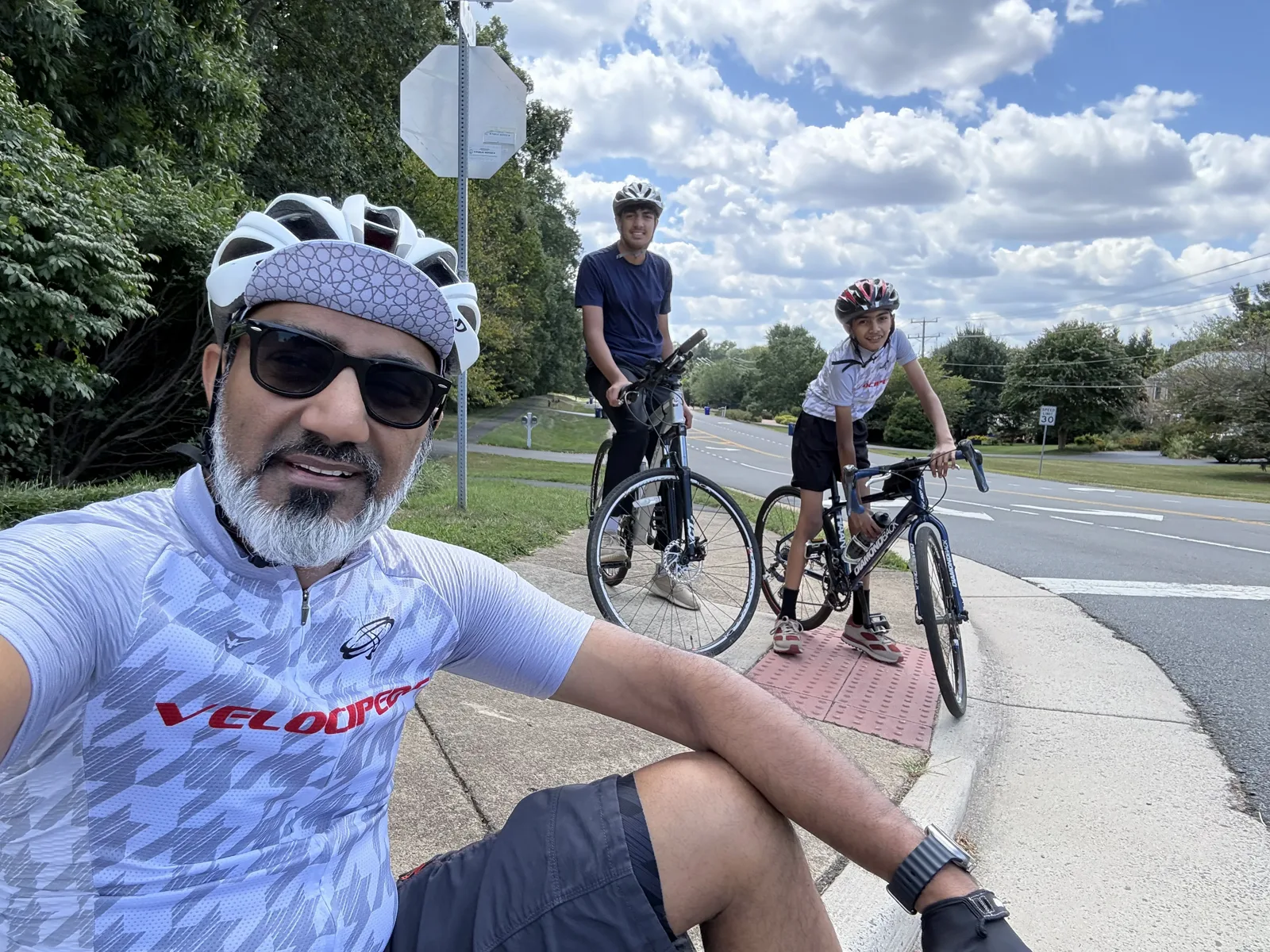 Junaid Ahmed cycling with his kids